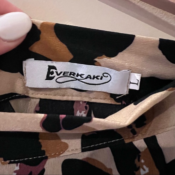 Everkaki - Leopard Criss Cross High-Low Skirt - L - Picture 3 of 3